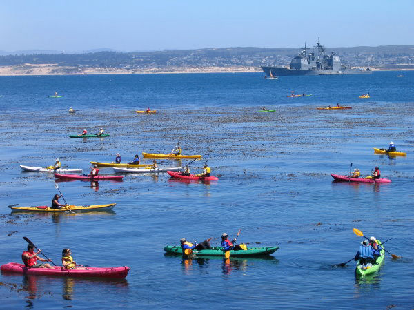 Kayaks Off Cannery Row by James B Toy. Click to enlarge or purchase.