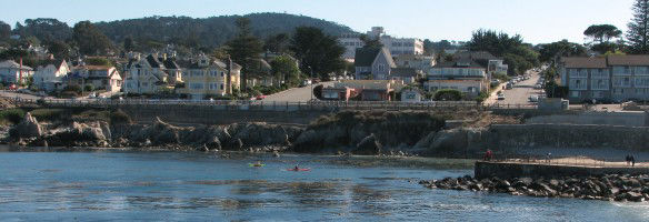 Pacific Grove shoreline from Lovers Point by James B Toy.