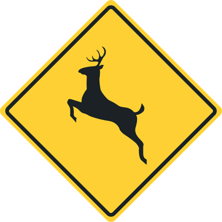 Deer Crossing Sign courtesy of Pixabay.